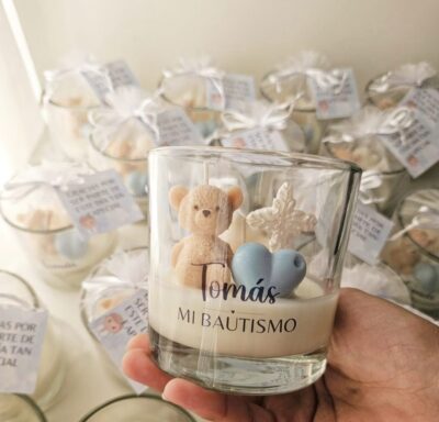 Vela Osito Felpudo en vaso - Imagen 2