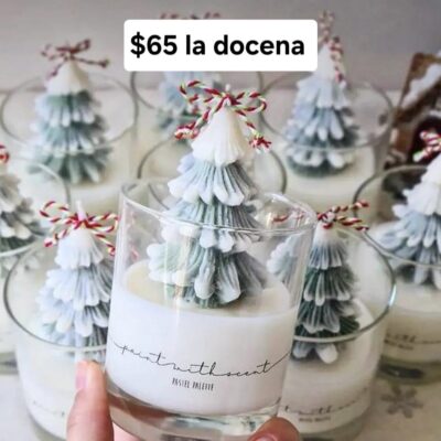 Velas Navideñas Vaso y Pino (x docena)